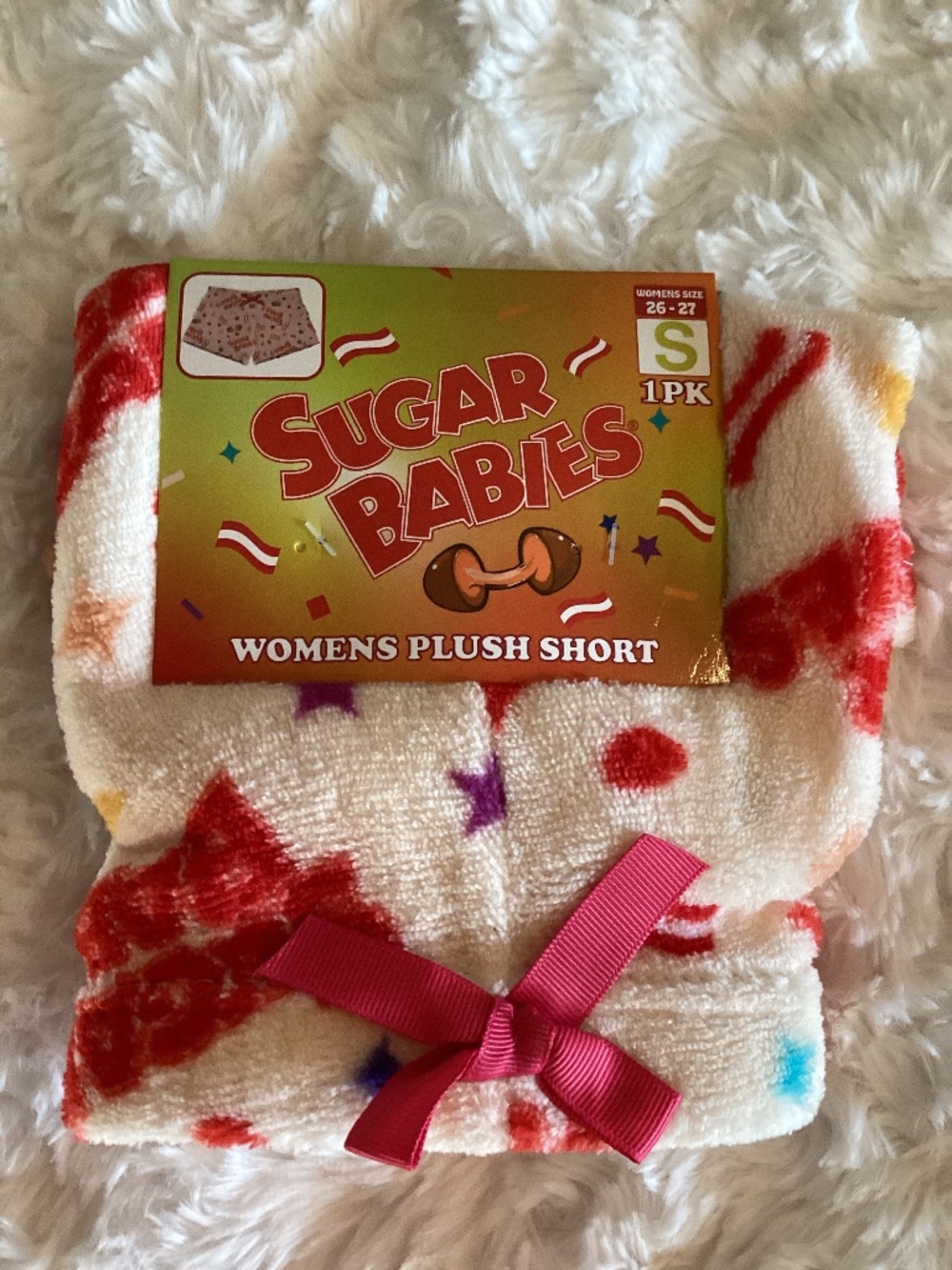 NEW Sugar Babies Plush Shorts, Size S (26-27)